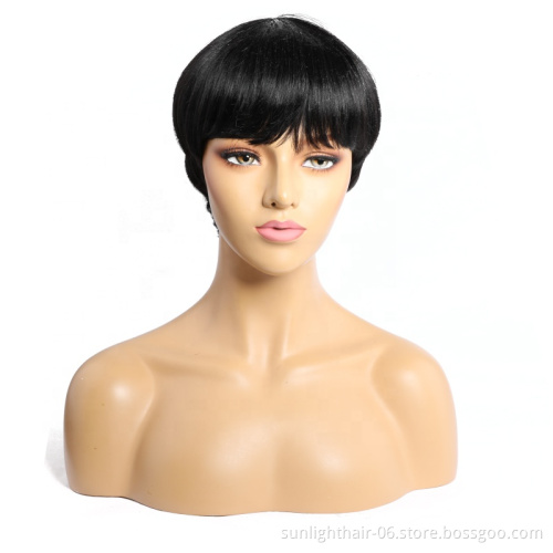2020 Sunlight prix en gros pixie Coiffure Afro perruque en cheveux courts naturels brazilian BOB machine perruque  bon marche